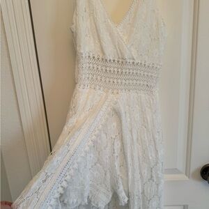 Elegant White Lace Dress